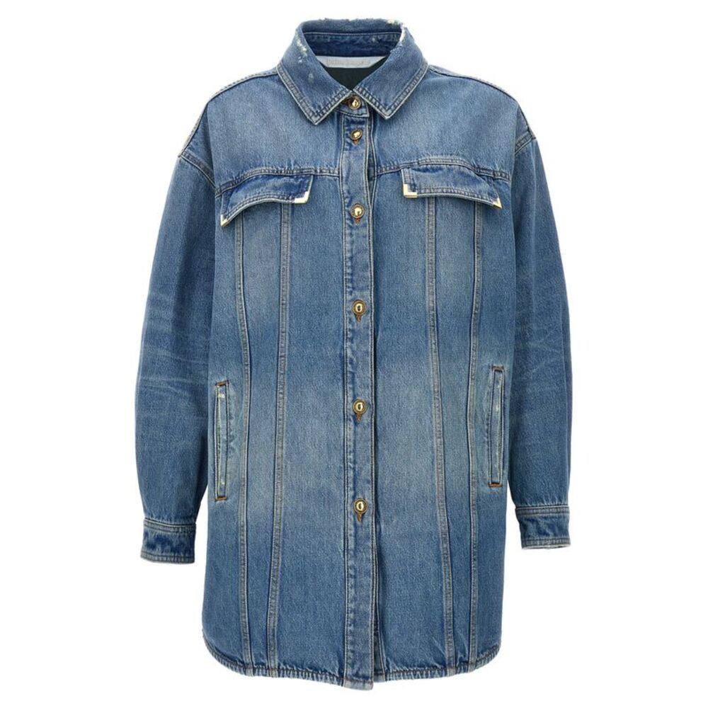 Palm Angels Blue Cotton Denim Women's Jacket